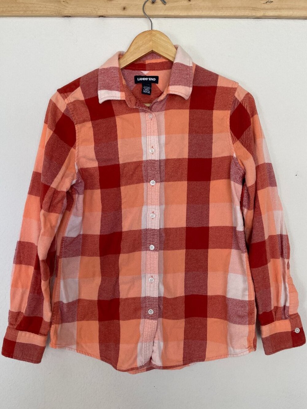 Land's End Plaid Flannel Button Up